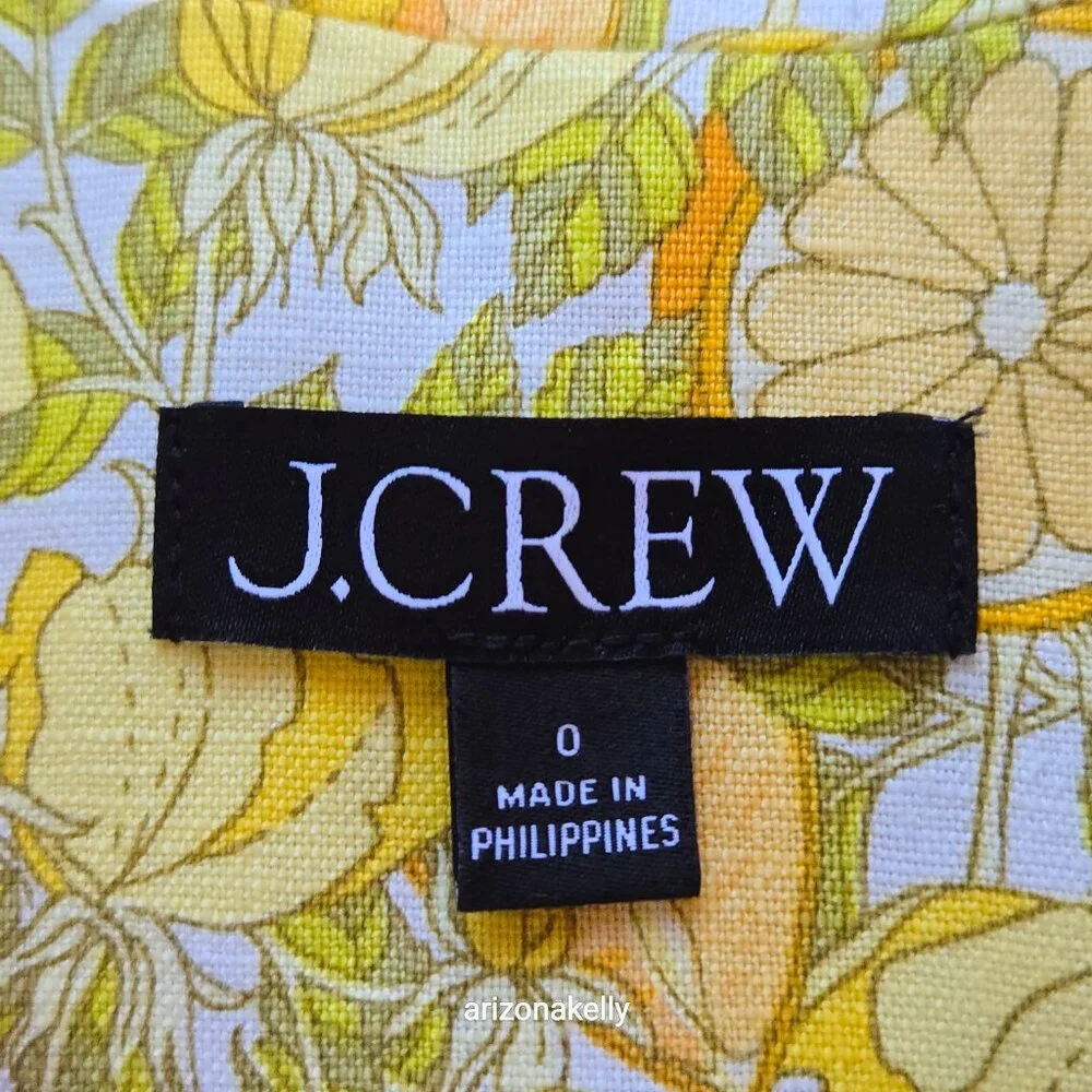 NWOT J. Crew Helena Linen Blazer in Limone Print Size 0 Lemon Citrus FIRM - Picture 4 of 13